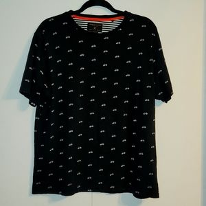 Denim & Flower Navy Bicycles Printed crew neck  Short Sleeve T-Shirt